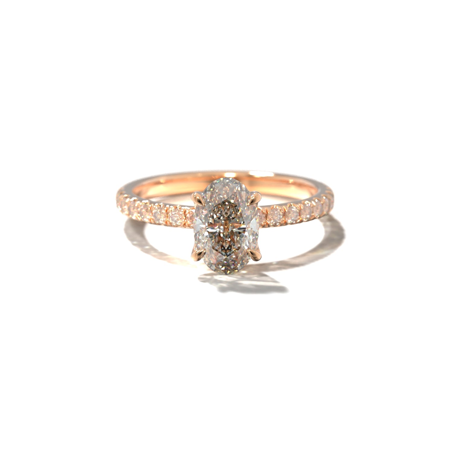 Oval Tulip Pavé | Forlovelsesring med lab grown diamanter | Skarv