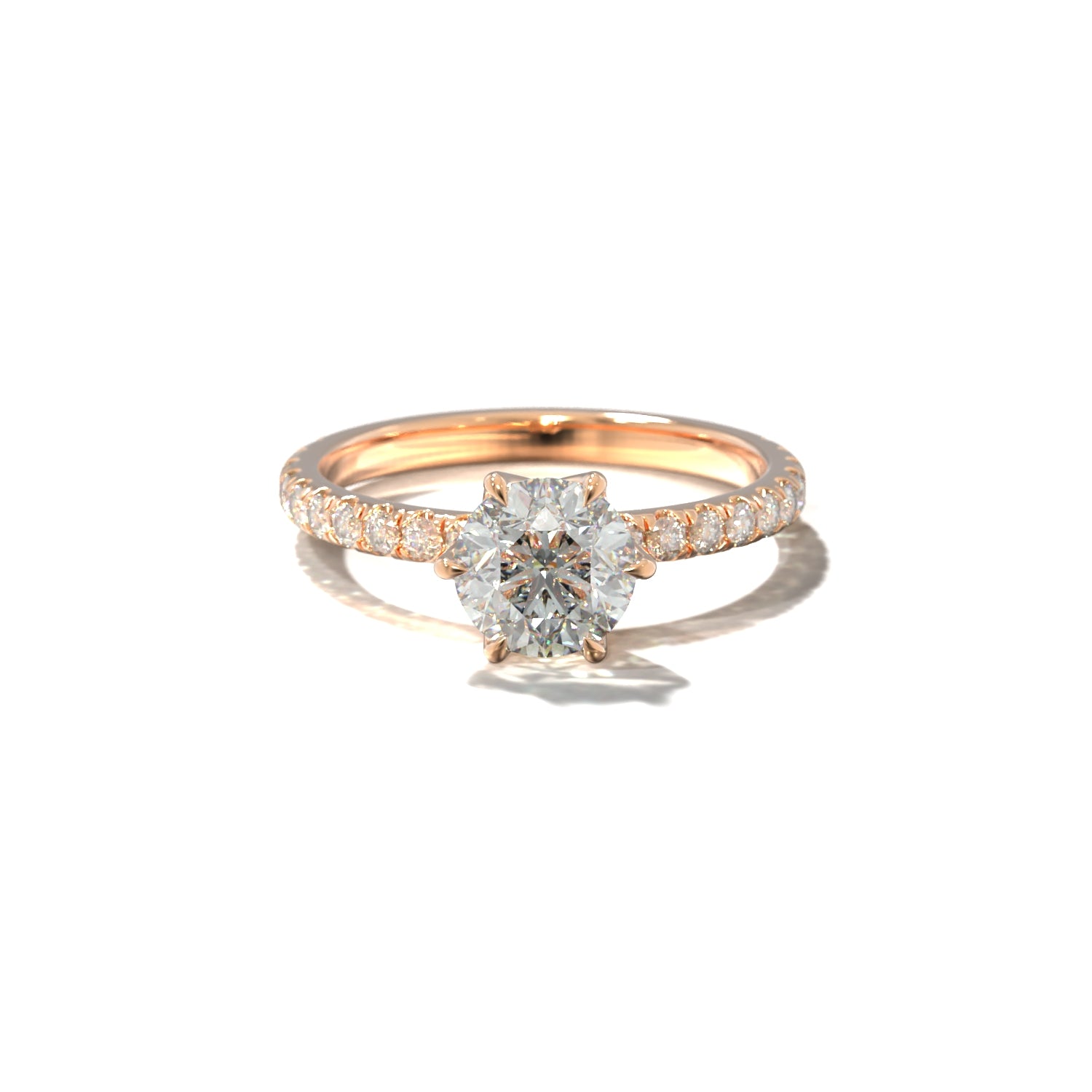 Round Tulip Pavé | Forlovelsesring med lab grown diamanter | Skarv