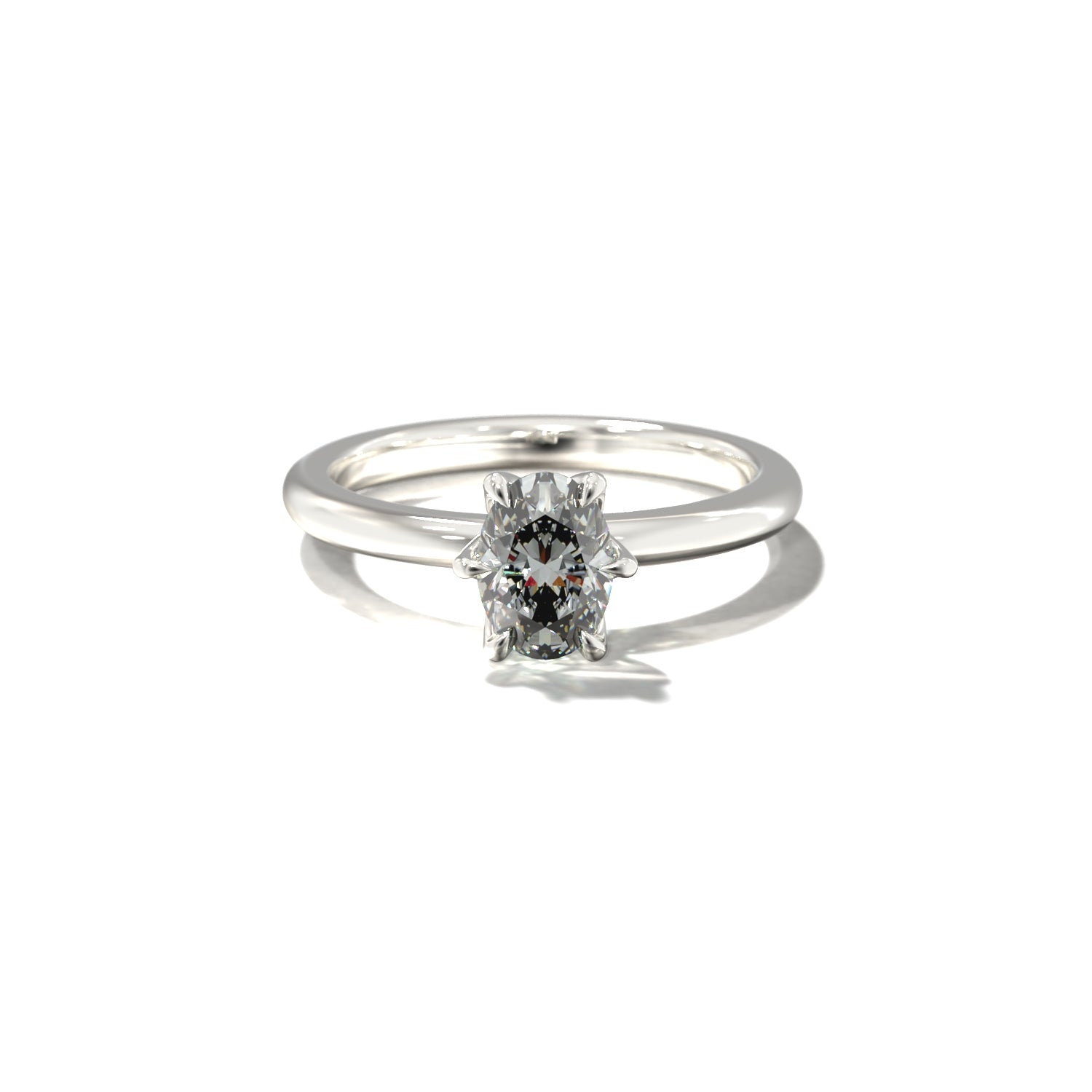SIX CLAWED OVAL TULIP SOLITAIRE