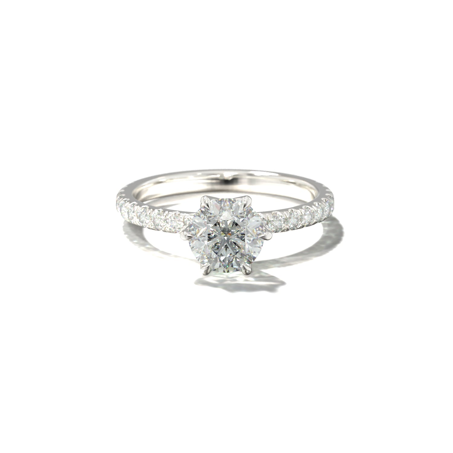 Round Tulip Pavé | Forlovelsesring med lab grown diamanter | Skarv