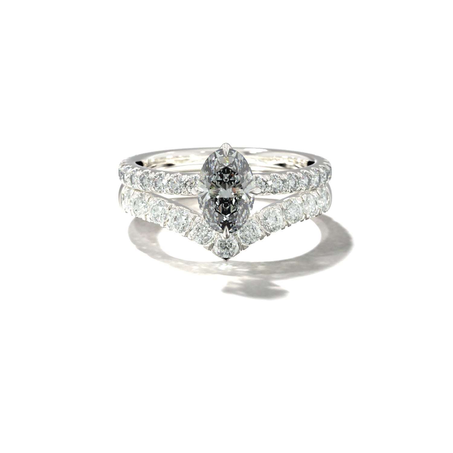 HER V DIAMOND WEDDING BAND