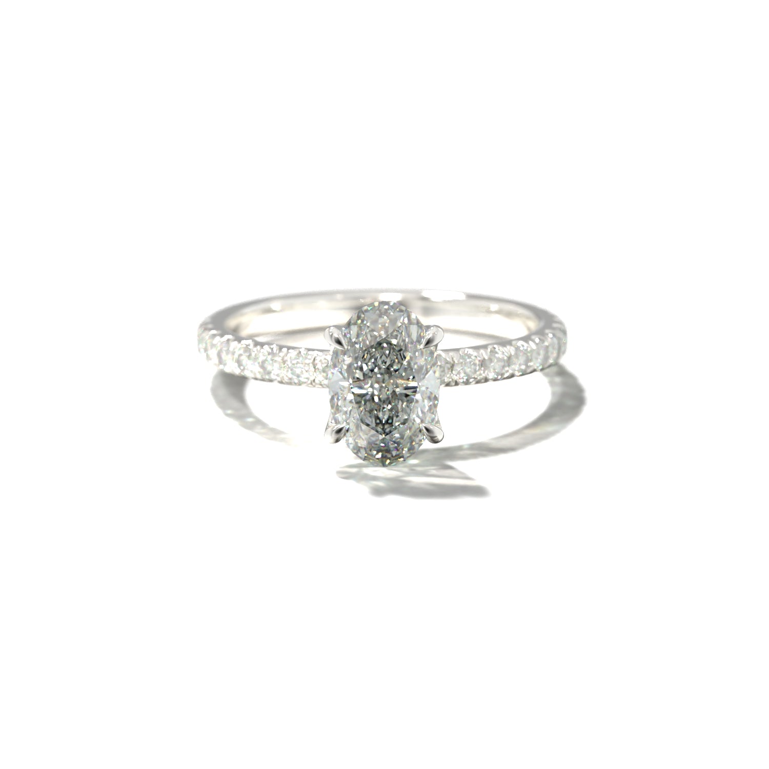 Oval Tulip Pavé | Forlovelsesring med lab grown diamanter | Skarv