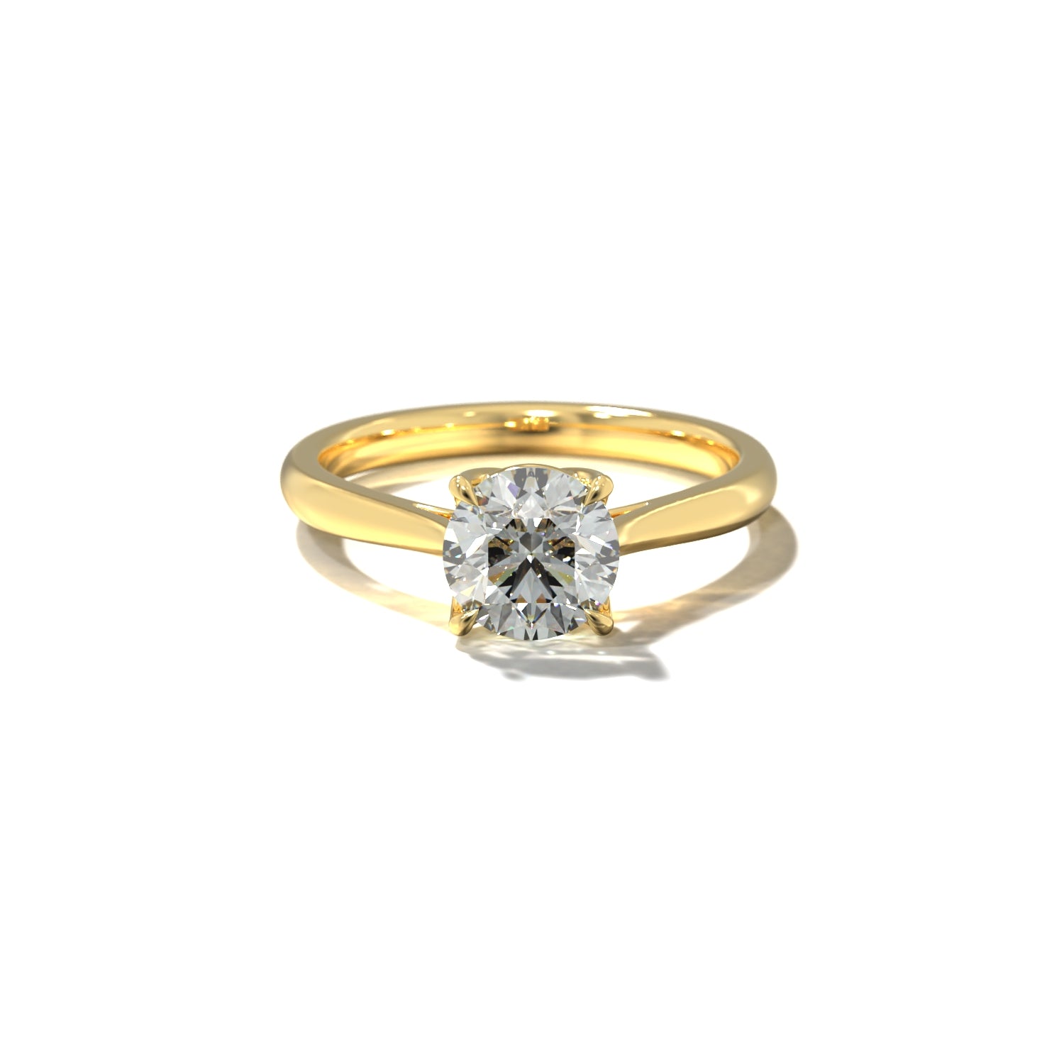 ROUND TULIP CATHEDRAL FOUR PRONG SOLITAIRE