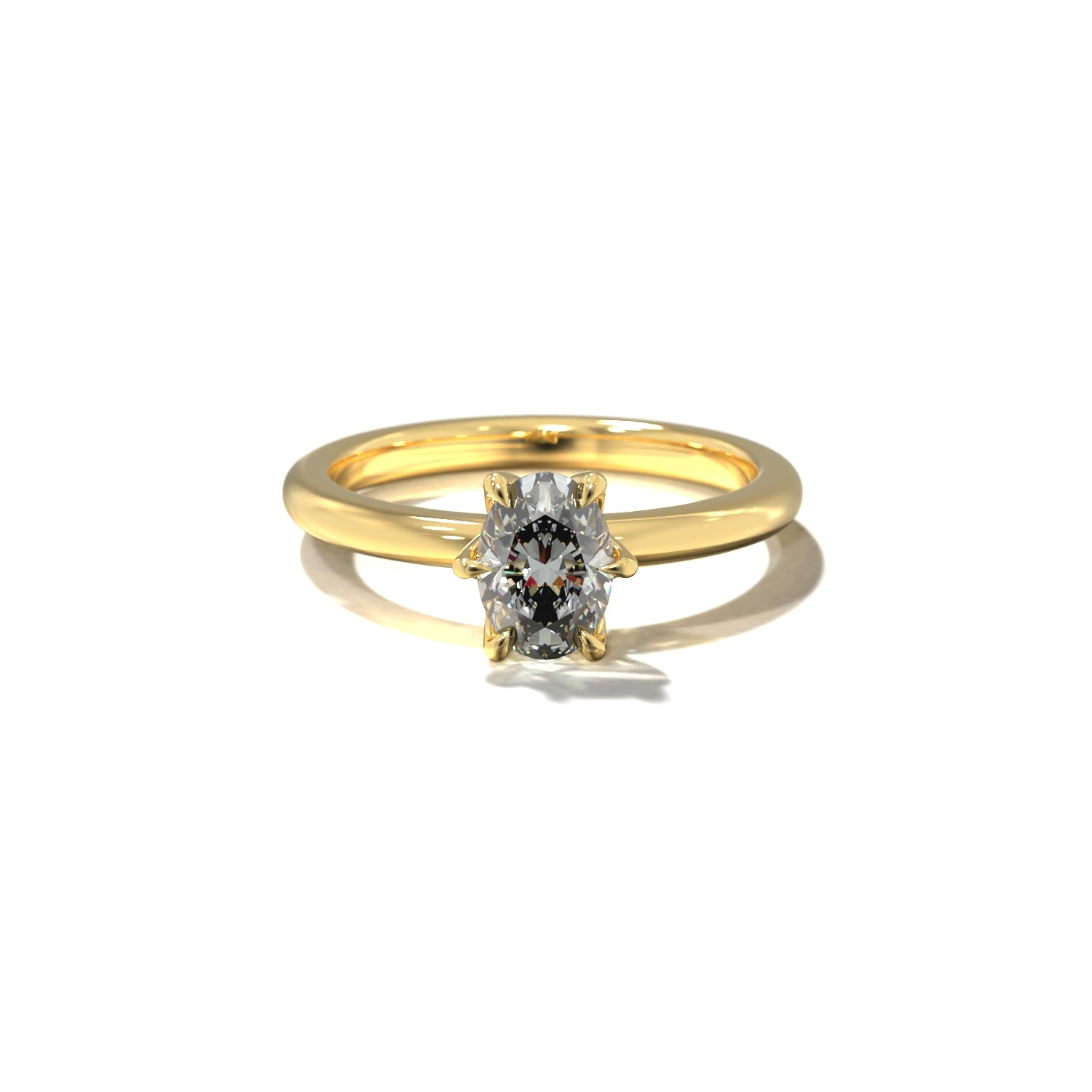 SIX CLAWED OVAL TULIP SOLITAIRE