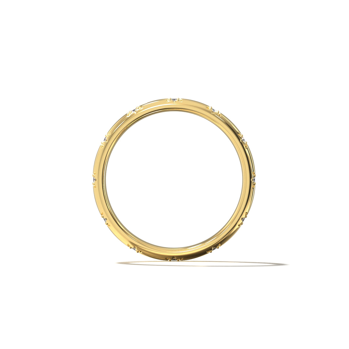 HER STAR SET WEDDING BAND - 2.5MM
