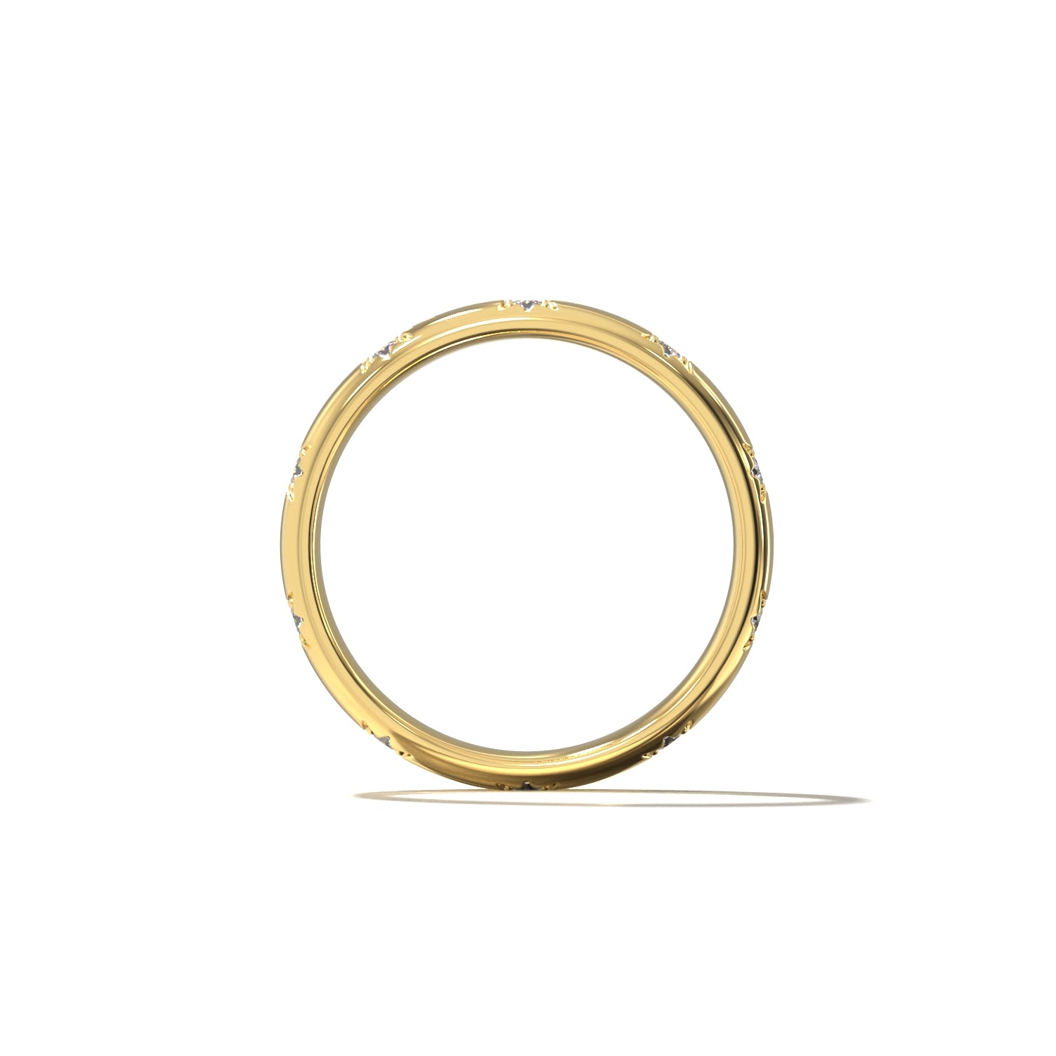 HER STAR SET WEDDING BAND - 3.3MM