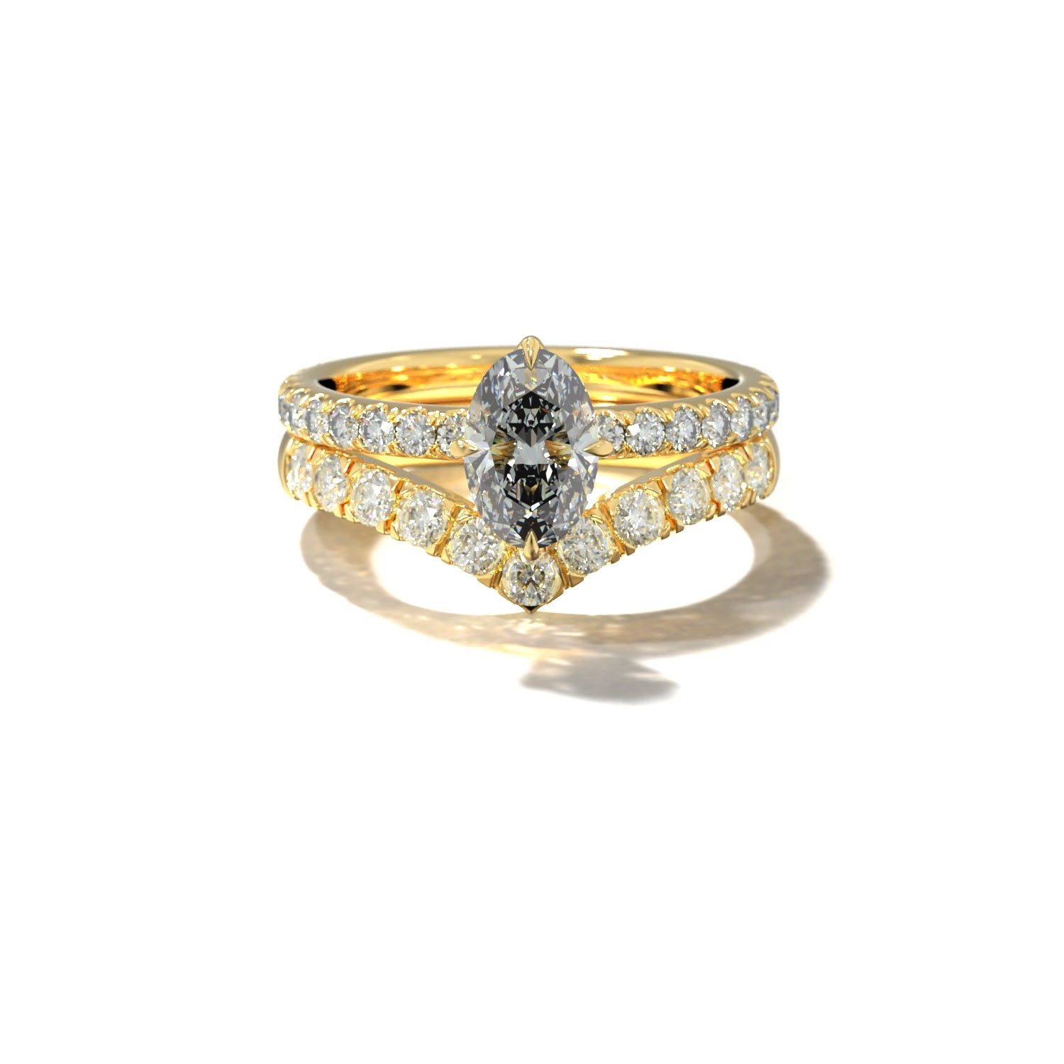 HER V DIAMOND WEDDING BAND