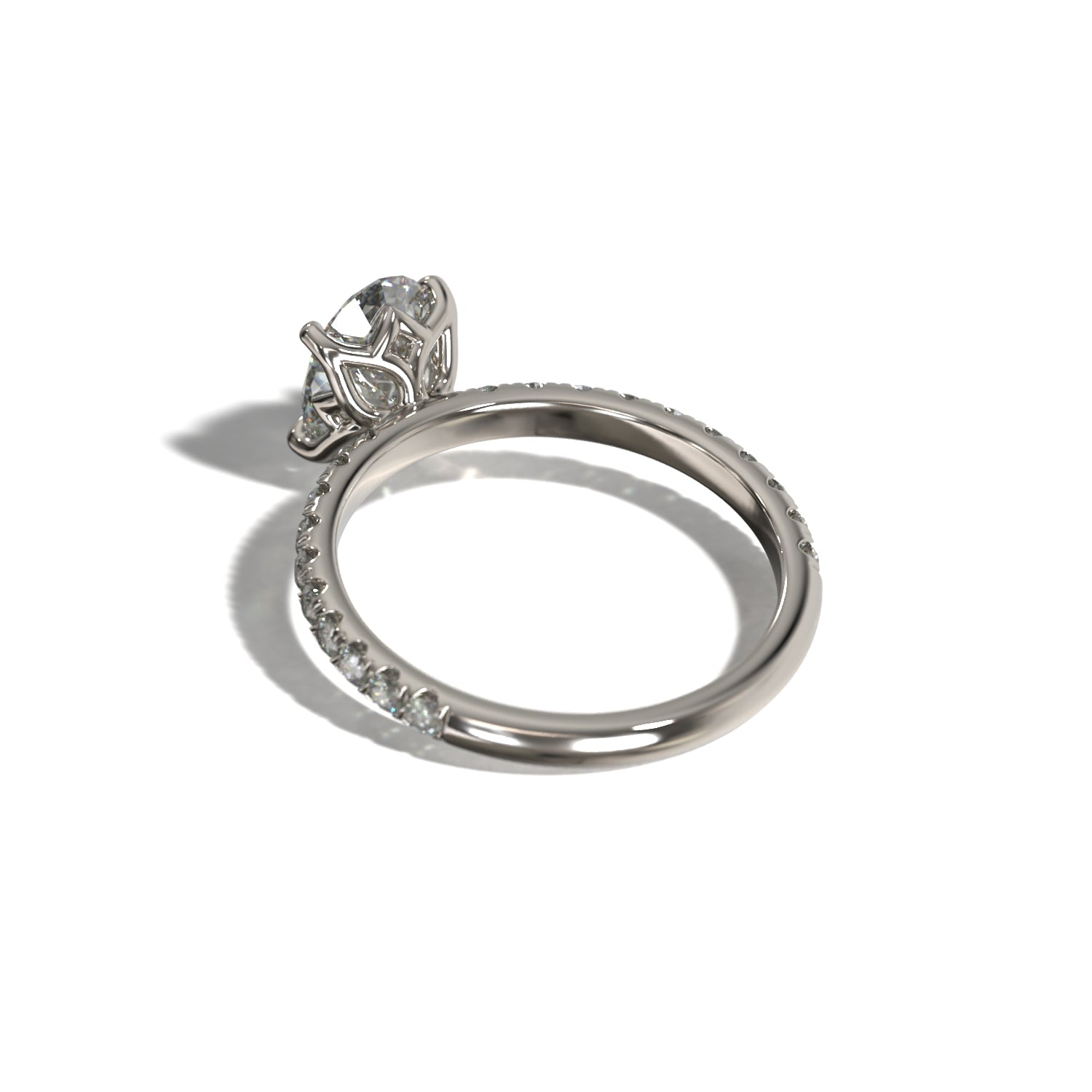 Oval Tulip Pavé | Forlovelsesring med lab grown diamanter | Skarv