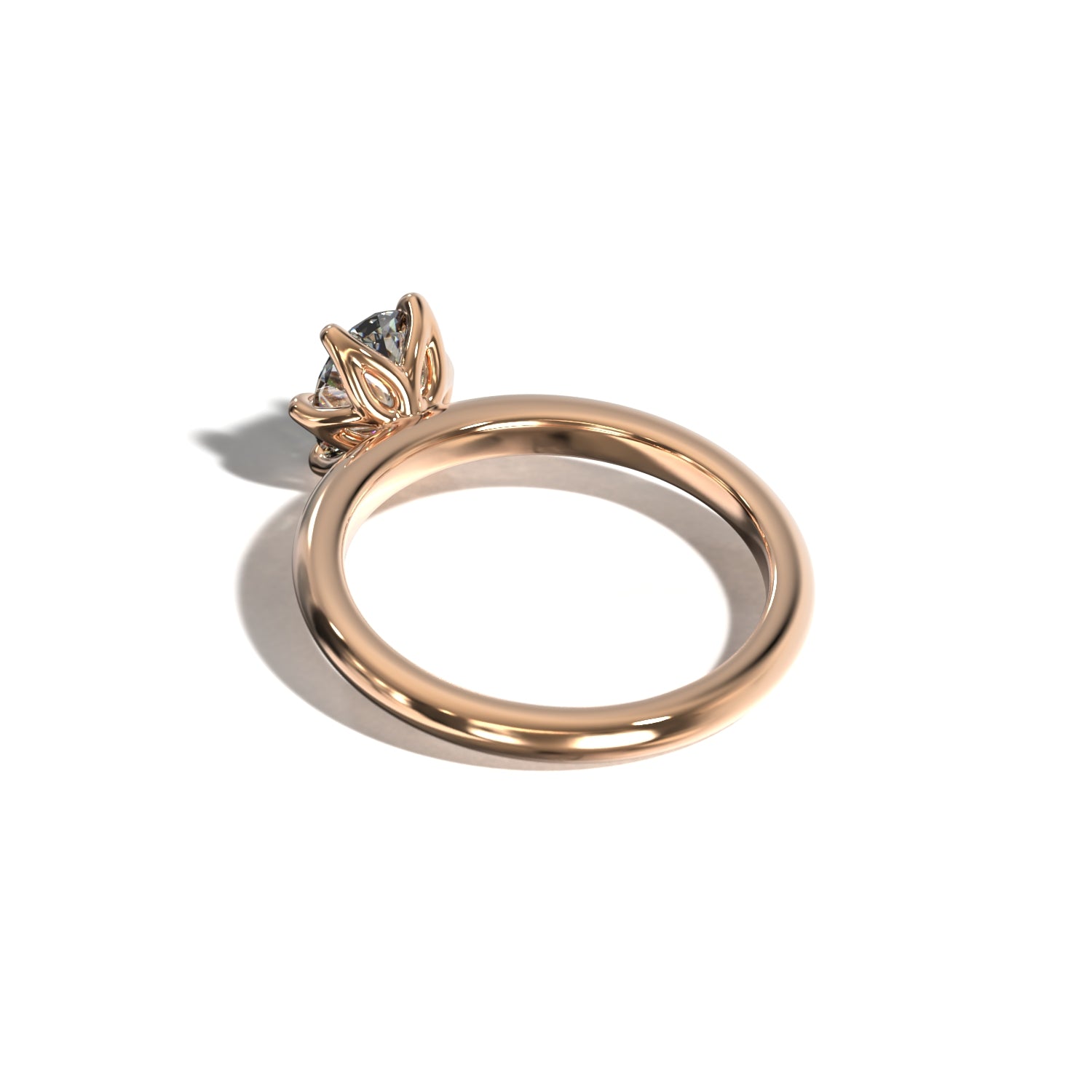 SIX CLAWED OVAL TULIP SOLITAIRE