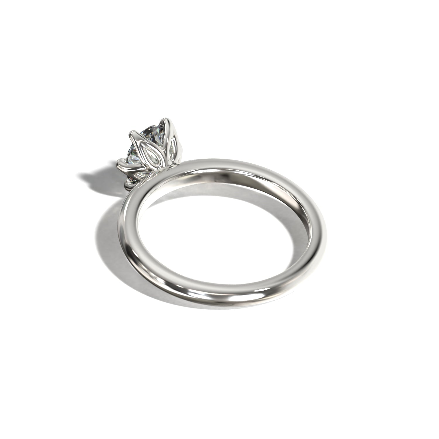 SIX CLAWED OVAL TULIP SOLITAIRE