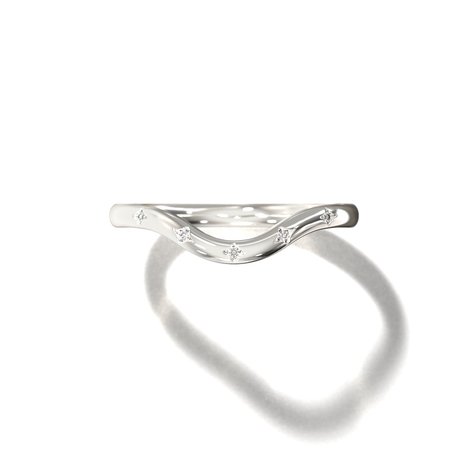 HER STAR SET CONTOUR WEDDING BAND