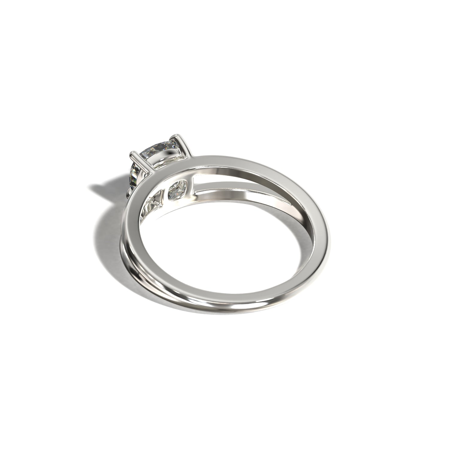 SPLIT SHANK CUSHION SOLITAIRE