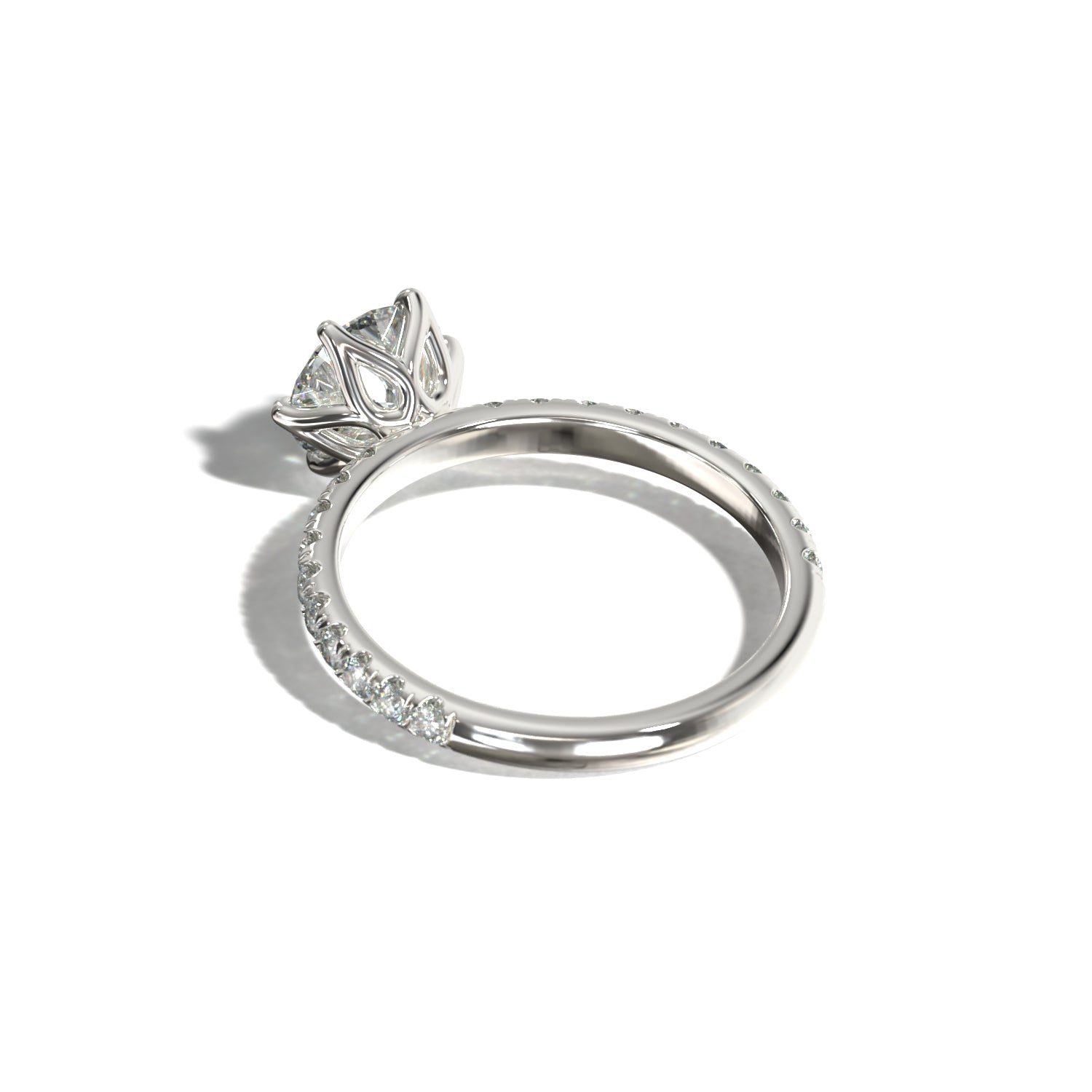 Round Tulip Pavé | Forlovelsesring med lab grown diamanter | Skarv