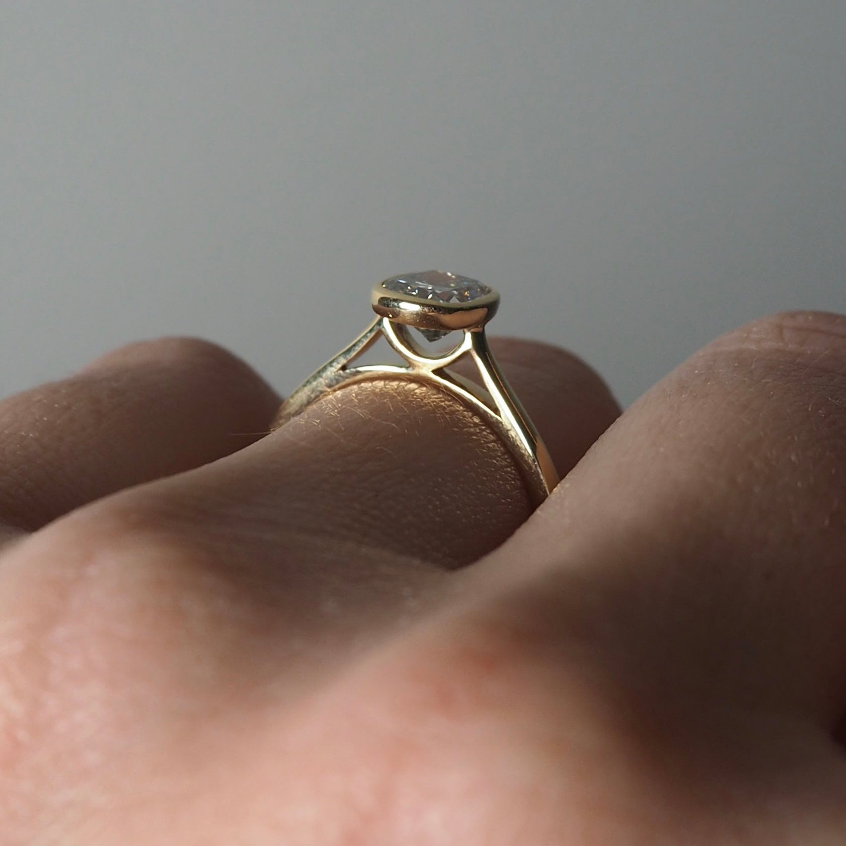 ELONGATED CUSHION BEZEL SOLITAIRE 1.02 CARAT