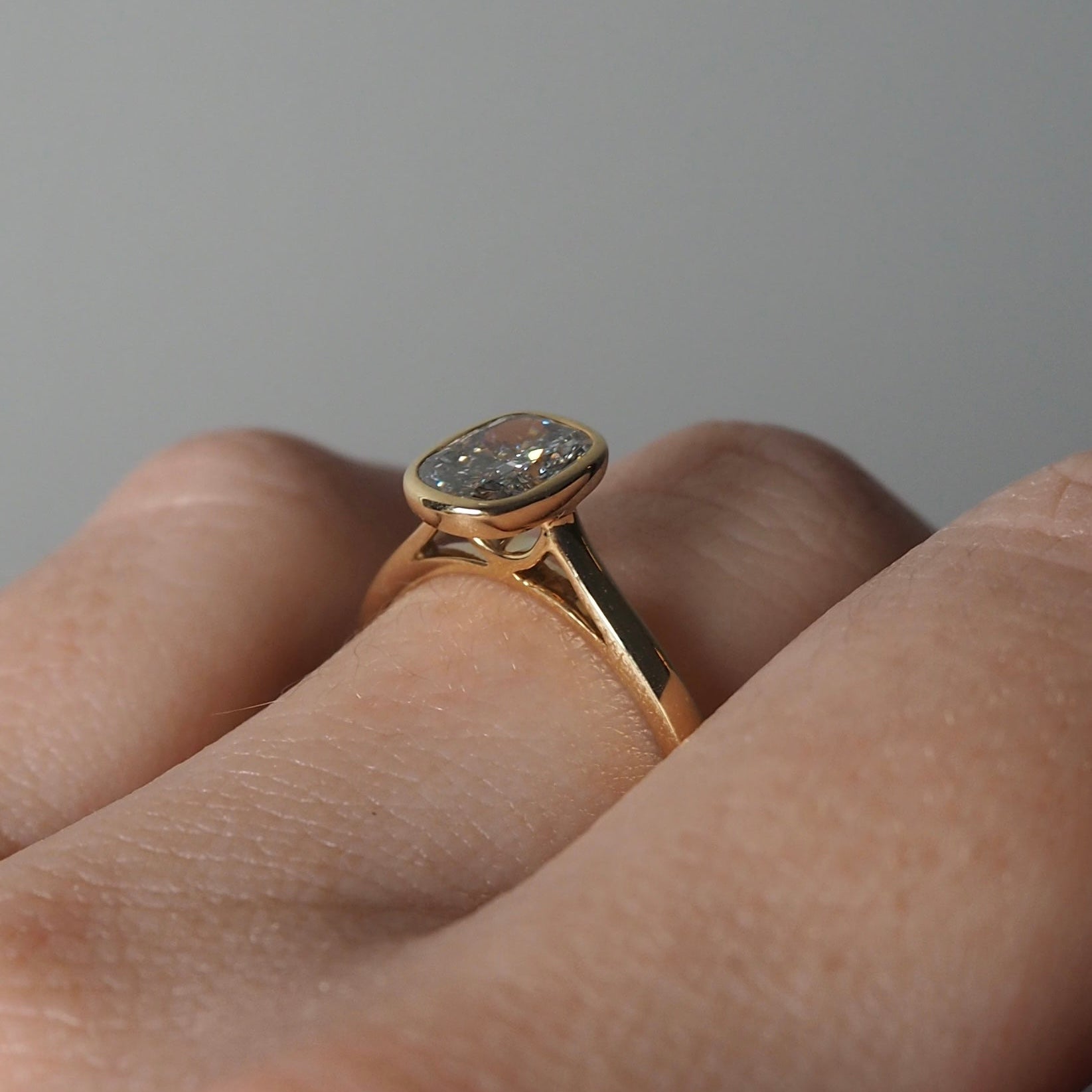 ELONGATED CUSHION BEZEL SOLITAIRE 1.02 CARAT