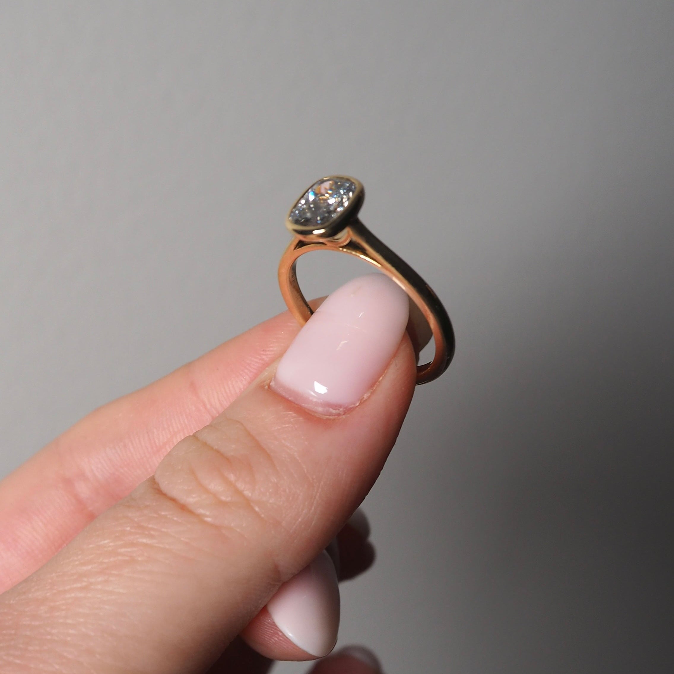 ELONGATED CUSHION BEZEL SOLITAIRE 1.02 CARAT